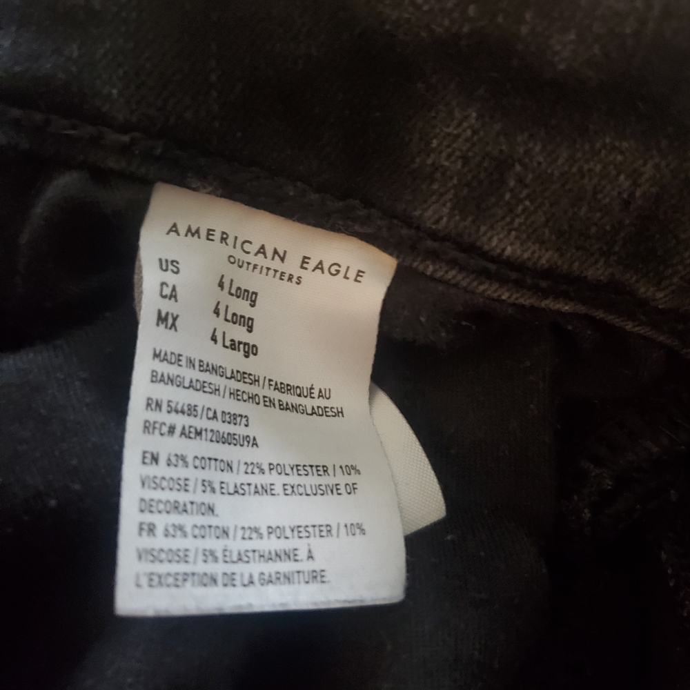 American Eagle Black Jeggin Jeans 4L Long - Picture 6 of 7